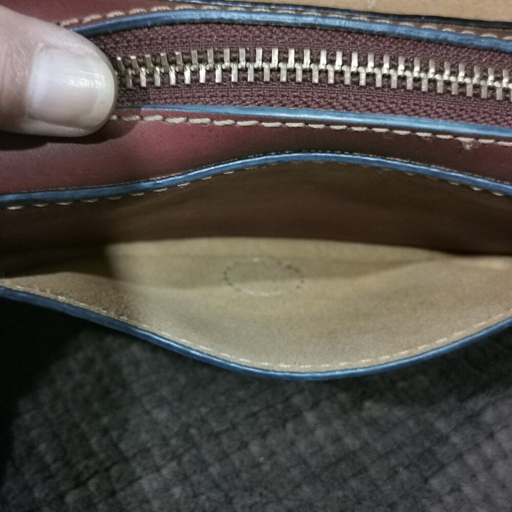 Burgundy/Antique Brass Crossbody EUC # 232 - Picture 7 of 15